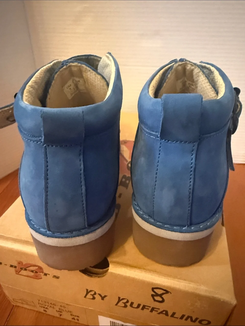 Men’s B-Boots leather suede Royal Strap boots by Buffalino Sz 8